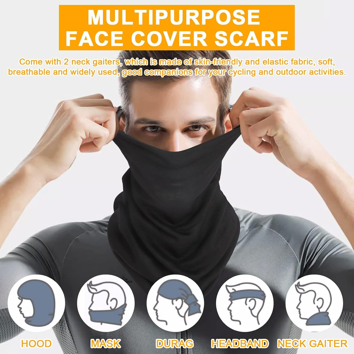 Motorcycle Goggles with UV400 Protection & Neck Gaiter Set – Pack of 2