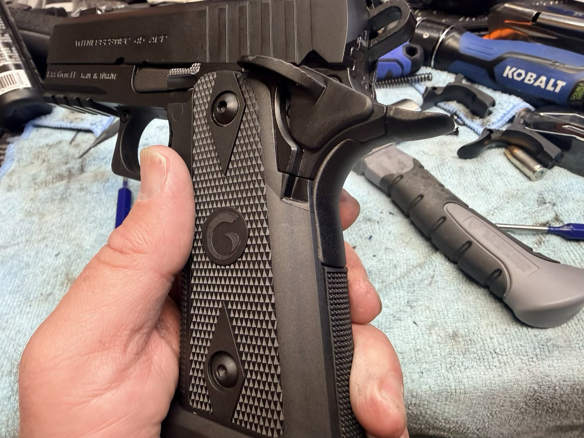 Fixed Compact Beavertail Grip Safety for Pistols - Lightweight Carbon Fiber Reinforced Polymer