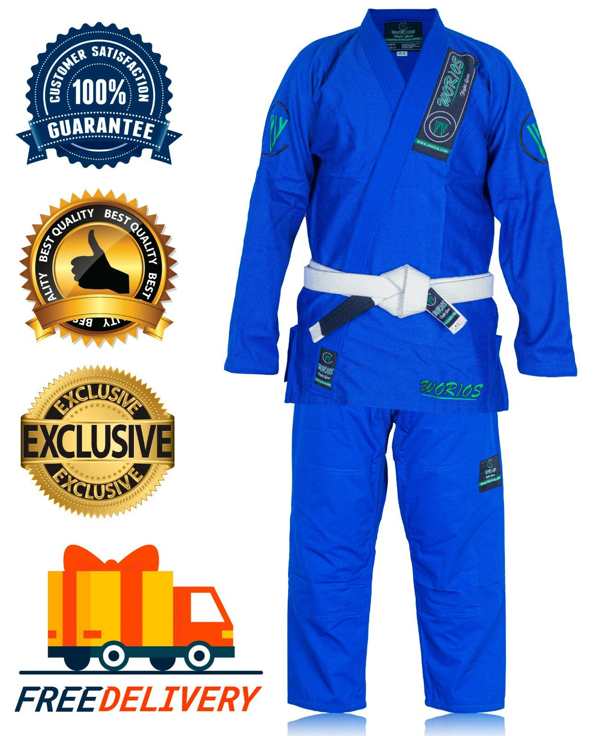 Lightweight Pro Brazilian JiuJitsu Gi Blue - Durable Training & Competition Kimono