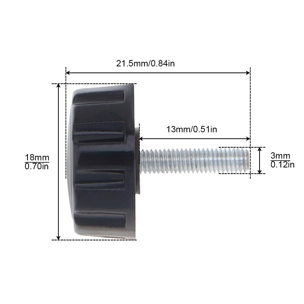 Fishing Reel Handle Screw Caps Small Black - Replacement Parts for Spinning Reels