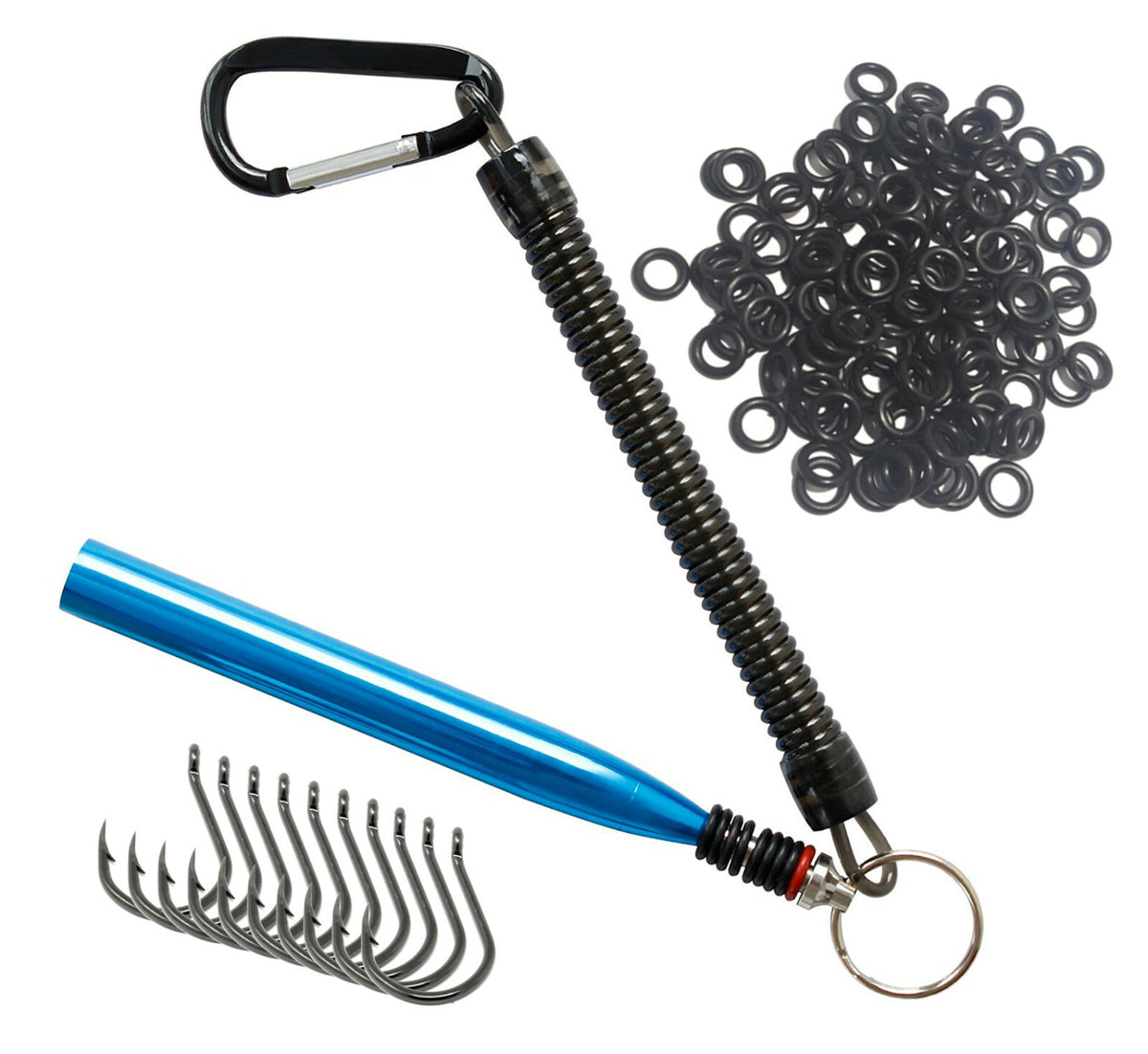Wacky Worm Tool and O-Ring Kit for Bass Fishing - Senko Style Worms