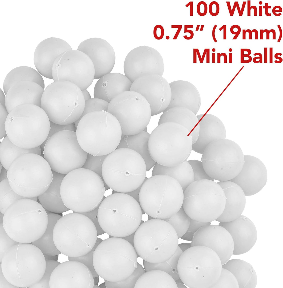 3/4" Mini Ping Pong Balls (100 Pack) 19mm White – Table Tennis / Beer Pong