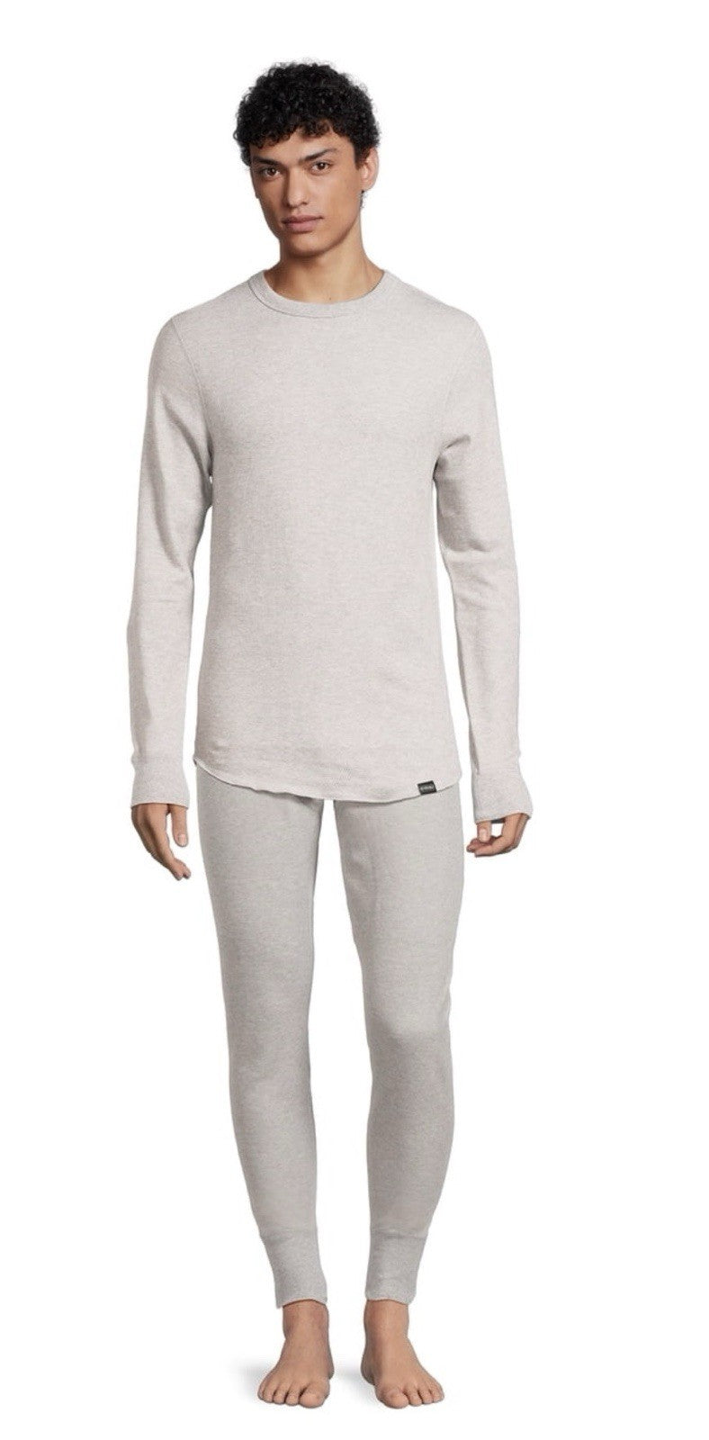 Men's Thermal Pants Gray Medium Elastic Waist for Cold Weather