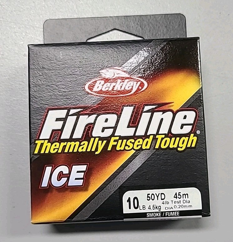 Ice Fishing Line 10lb Thermally Fused Tough Smoke Color 50 Yards