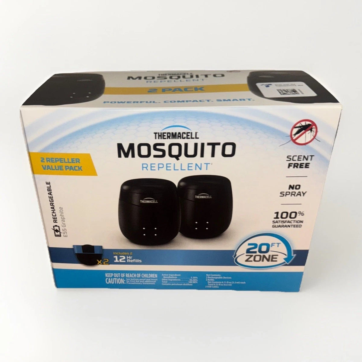 Rechargeable Mosquito Repellent Device with 12-Hour Refills - Outdoor Protection