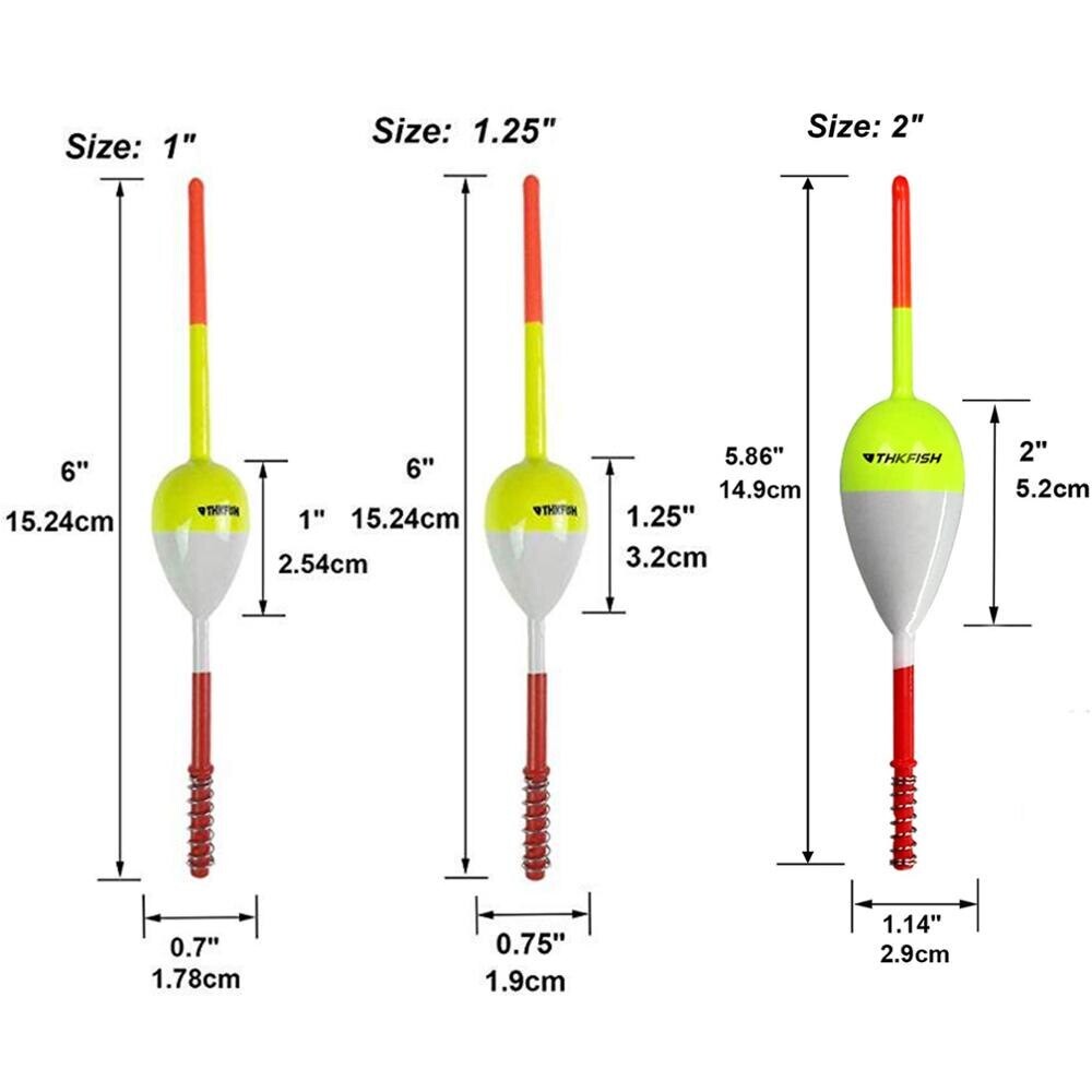 Fishing Floats Set - Spring Slip Bobbers for Crappie, Panfish, Walleye