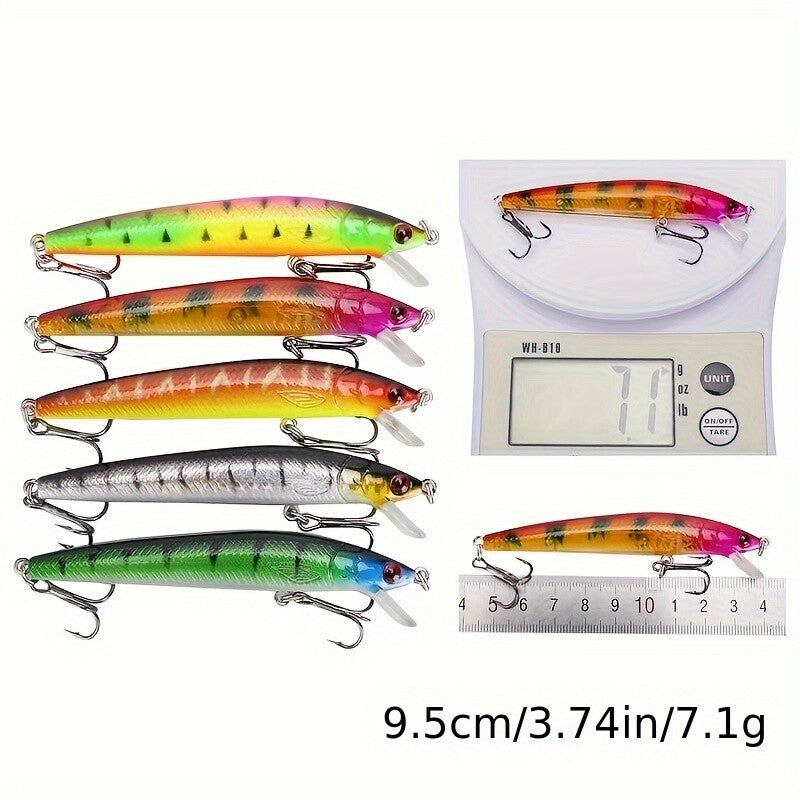 43pcs Minnow Fishing Lures Kit - Hard Plastic Bait Tackle Set
