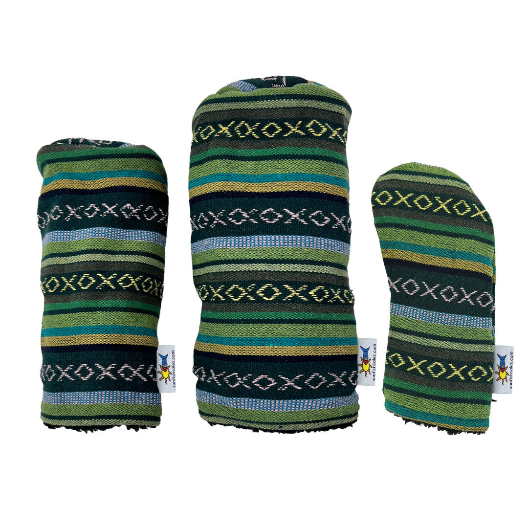 Golf Club Headcover Woven Fabric Sunfish Universal Fit for Driver Fairway Hybrid Set