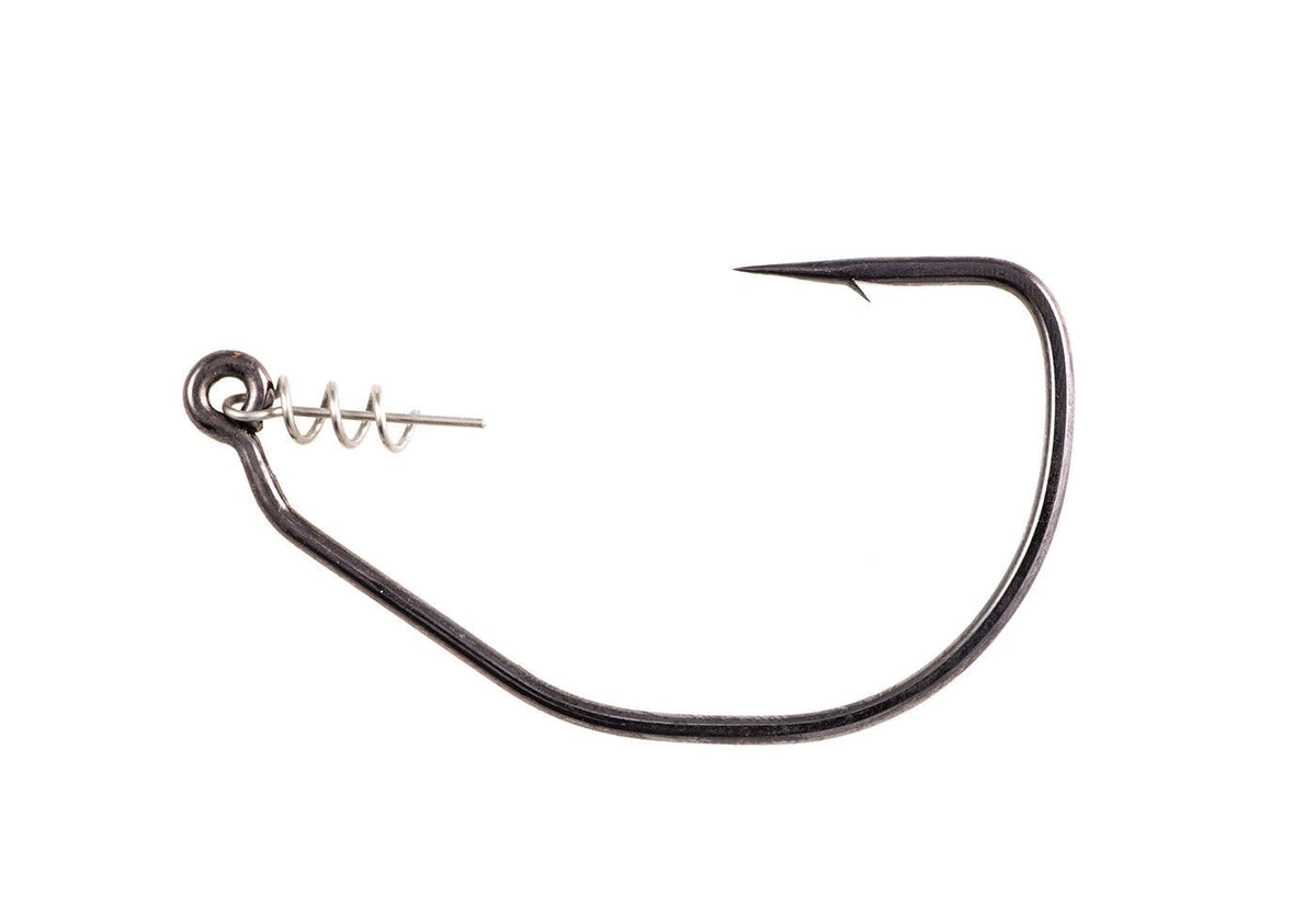 Fishing Hooks with TwistLOCK CPS for Weedless Rigging of Soft Baits