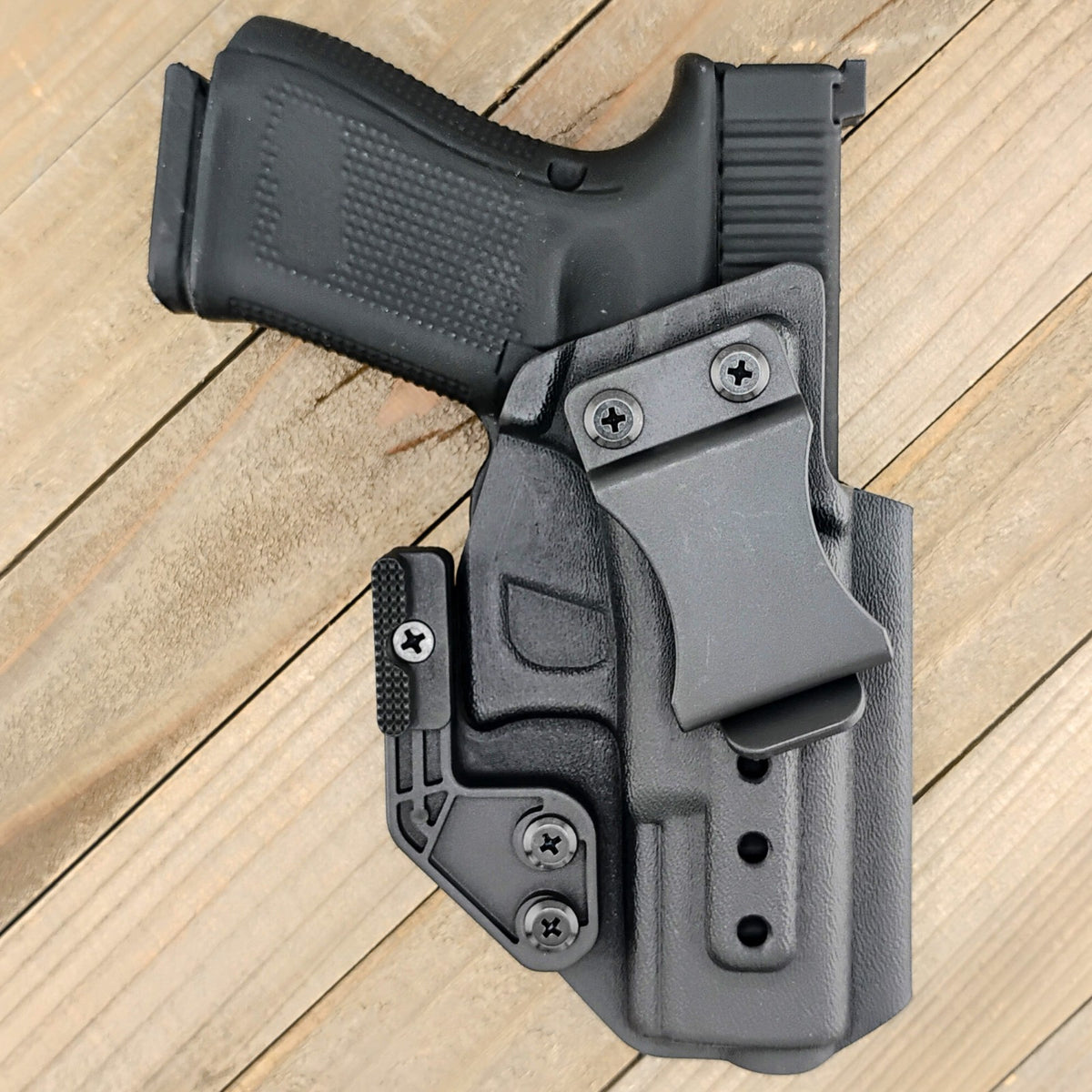 Kydex Holster with Mod Wing - Tactical Black, Optic Ready, Adjustable Carry