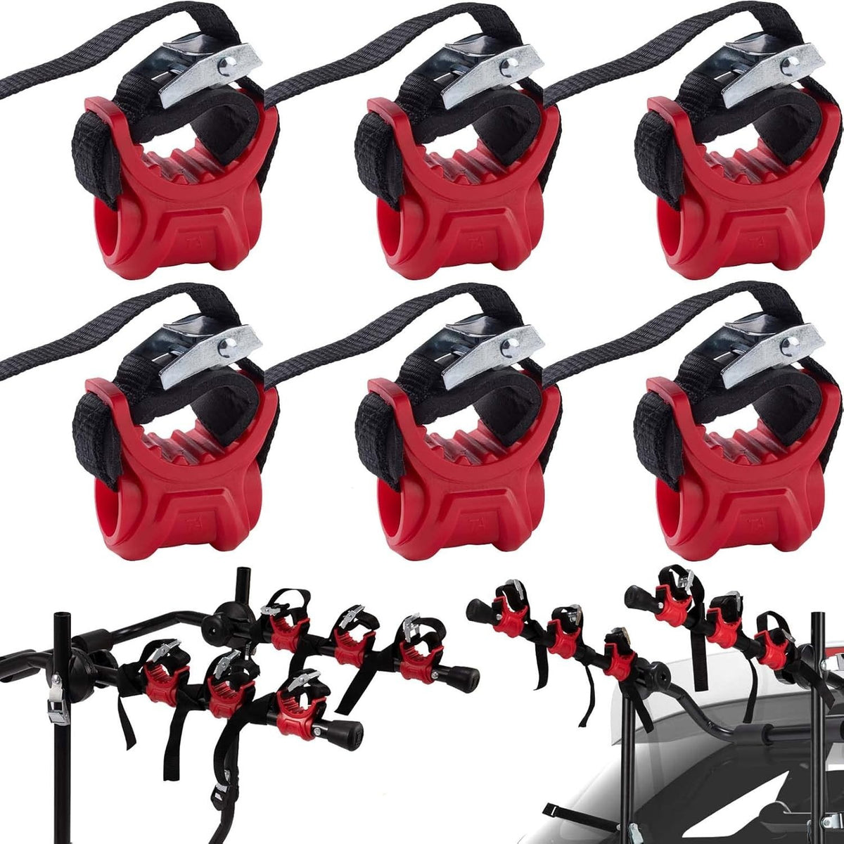 6Pcs/Set Bike Rack Hitch Mount Bicycle Car Strap Replacement Cradle...