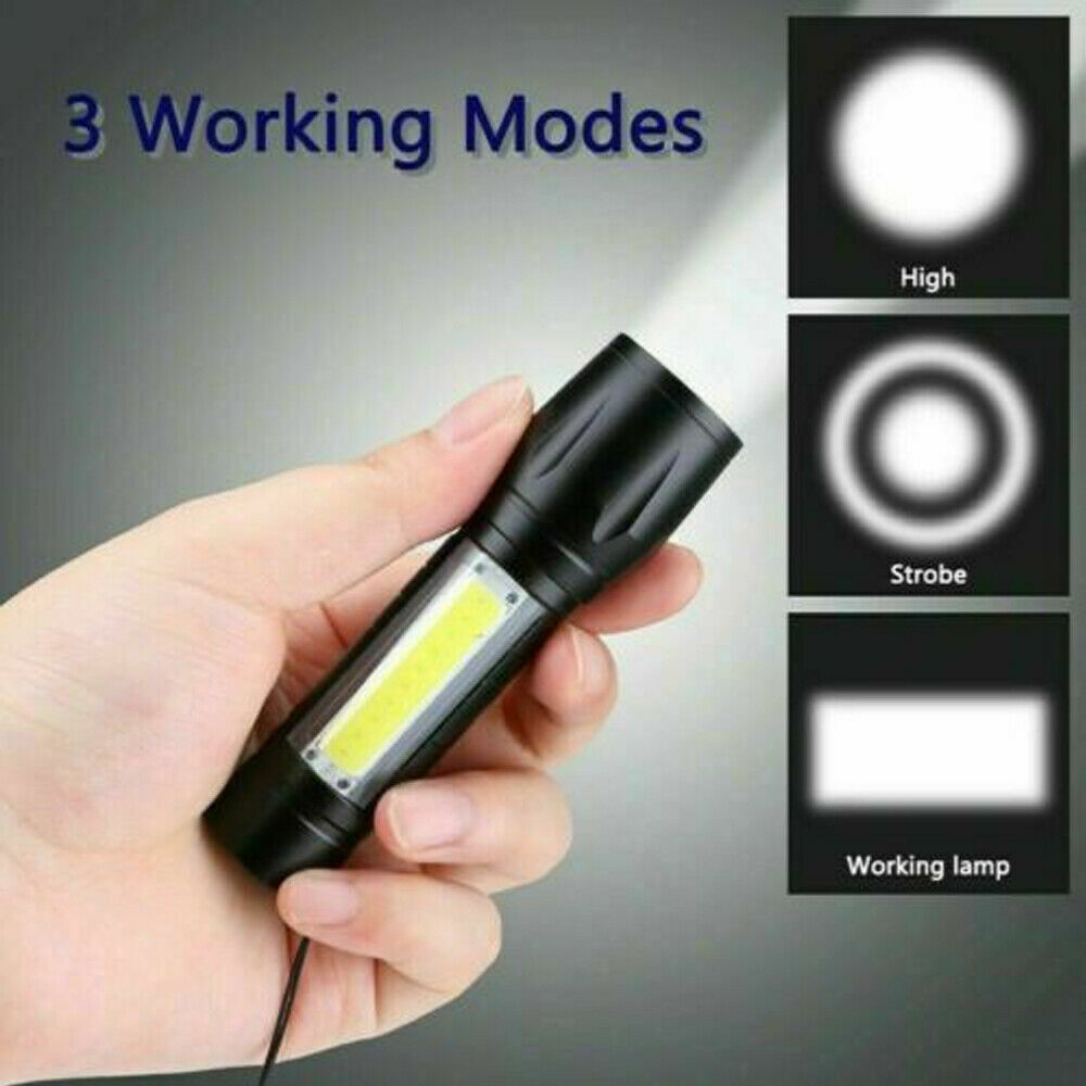 Rechargeable LED Tactical Flashlight - Super Bright Camping Light, USB Powered