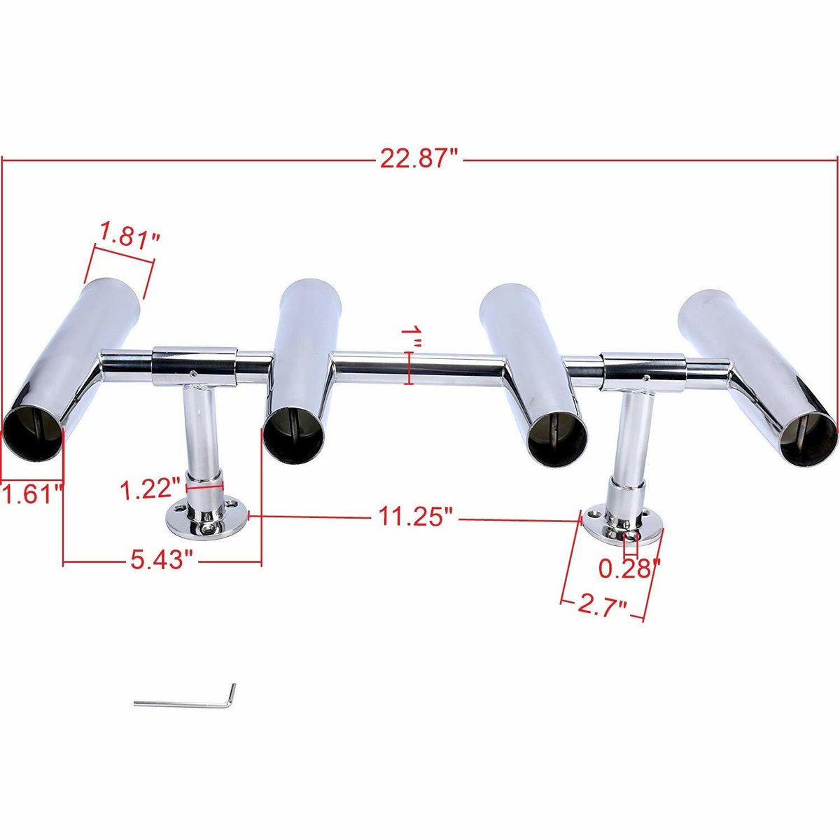 Adjustable Stainless Steel Rocket Launcher Rod Holders for Fishing Boats — 4 to 8 Tubes