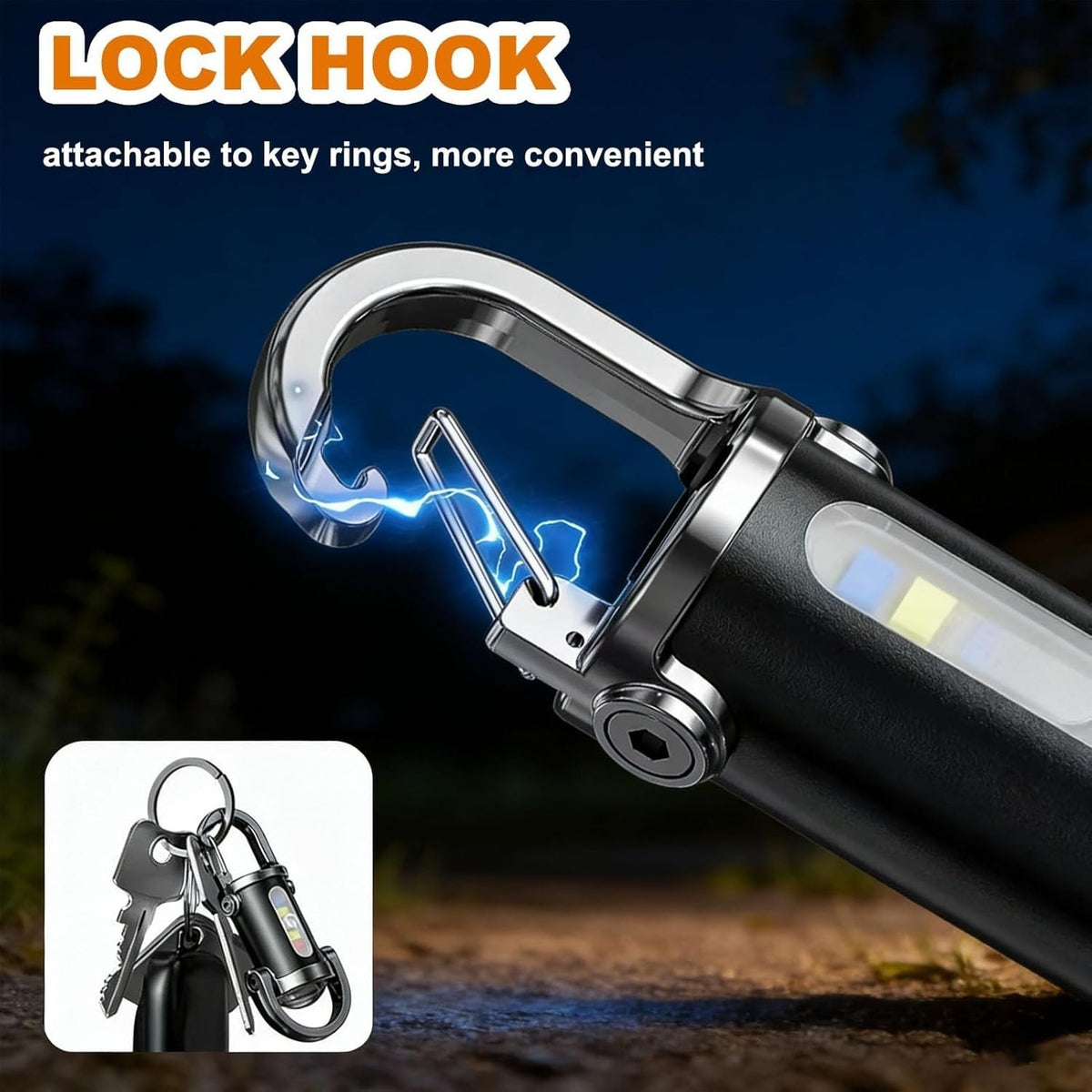 Rechargeable LED Mini Flashlight Keychain 1200 Lumens Waterproof Portable