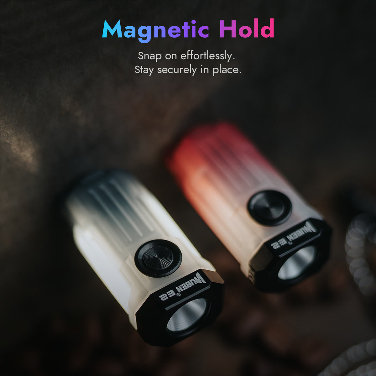 Rechargeable Mini Keychain Flashlight 150LM Waterproof RGB Magnetic LED