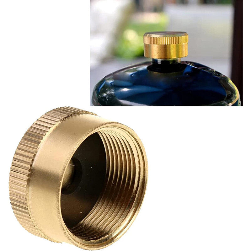 6 Pack Brass Propane Bottle Caps - Universal Refill Seals for 1 LB Tanks
