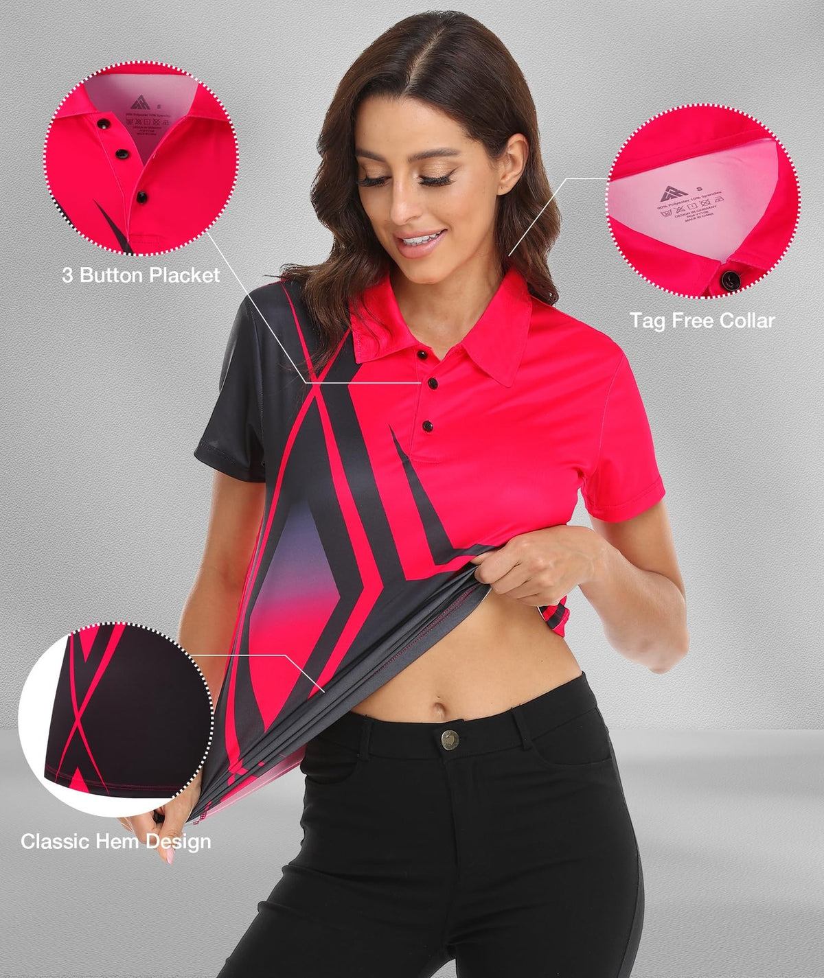 Women's Short Sleeve Golf Polo Shirt - Moisture Wicking & Lightweight