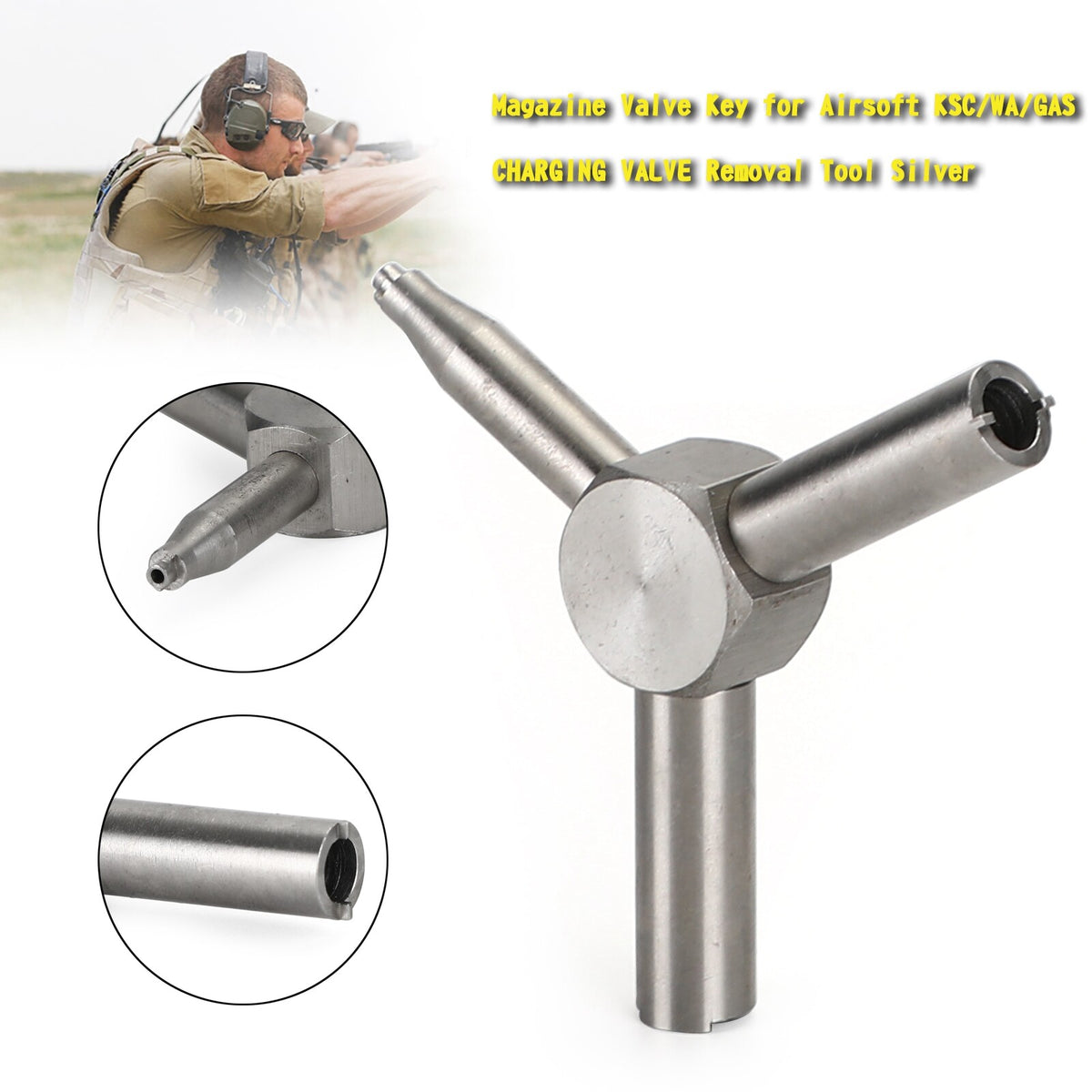 Airsoft Magazine Valve Key for KSC WA Gas Charging Removal Tool Silver