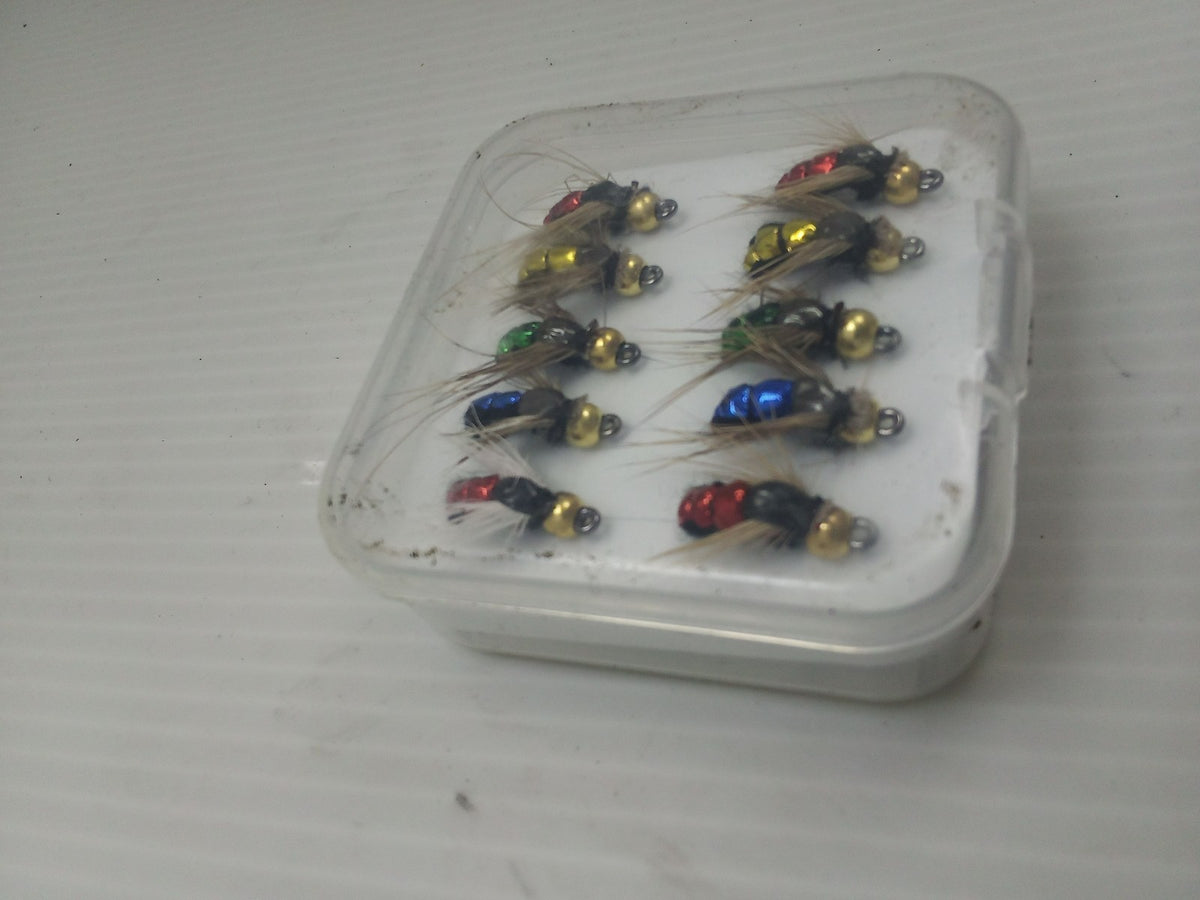 10 Pack Fly Fishing Bait Hooks Shiny Design for Catching Fish