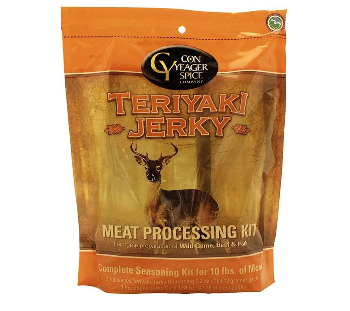Con Yeager Teriyaki Meat Jerky Processing Kit - 10lbs for Wild Game, Beef, Pork