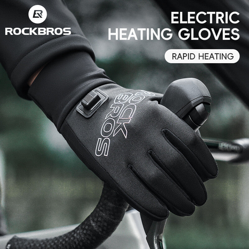 Electric Heated Gloves Touchscreen Windproof Winter Gloves for Cycling, Skiing