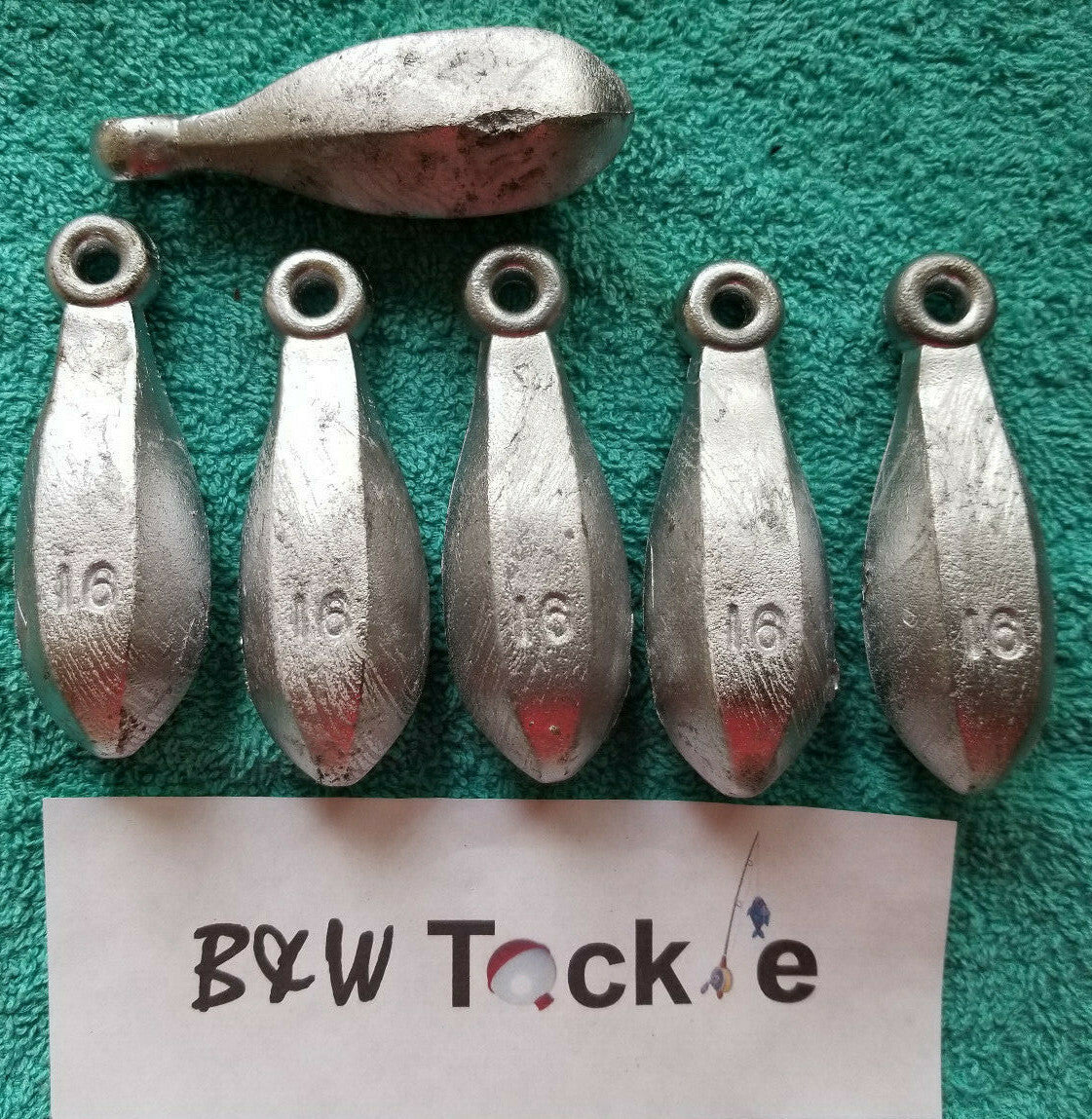 16 oz Lead Fishing Sinkers - Bank Weight Cast by Hand, Multiple Quantities