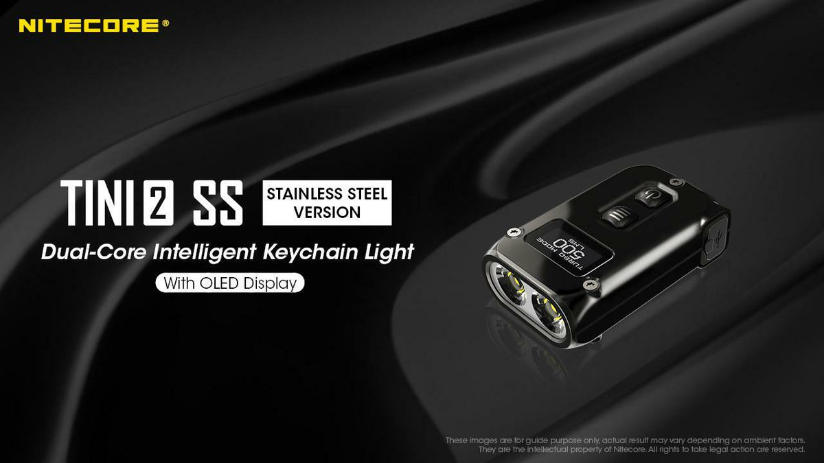 LED Keychain Light 500 Lumens Stainless Steel Rechargeable USB-C