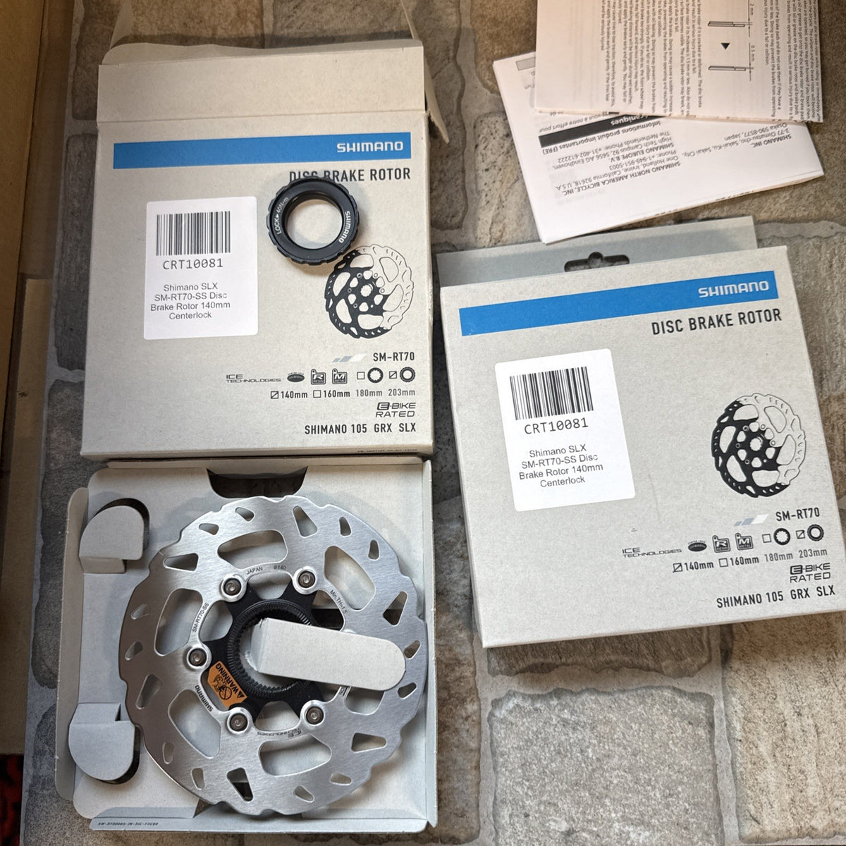 Shimano Center Lock Disc Brake Rotors 140mm Set of 2 for Bikes