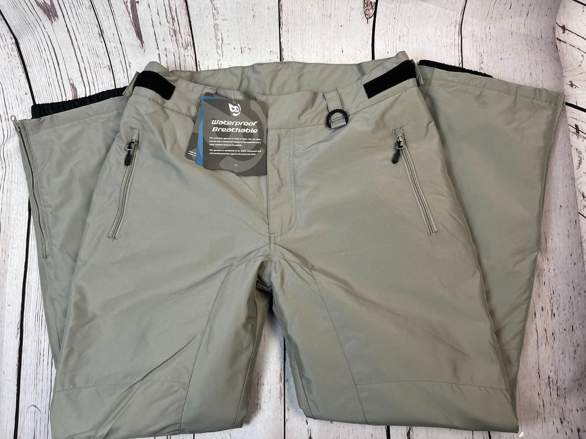 Men's Ski Pants Waterproof Snow Pants Winter Outerwear Grey Large