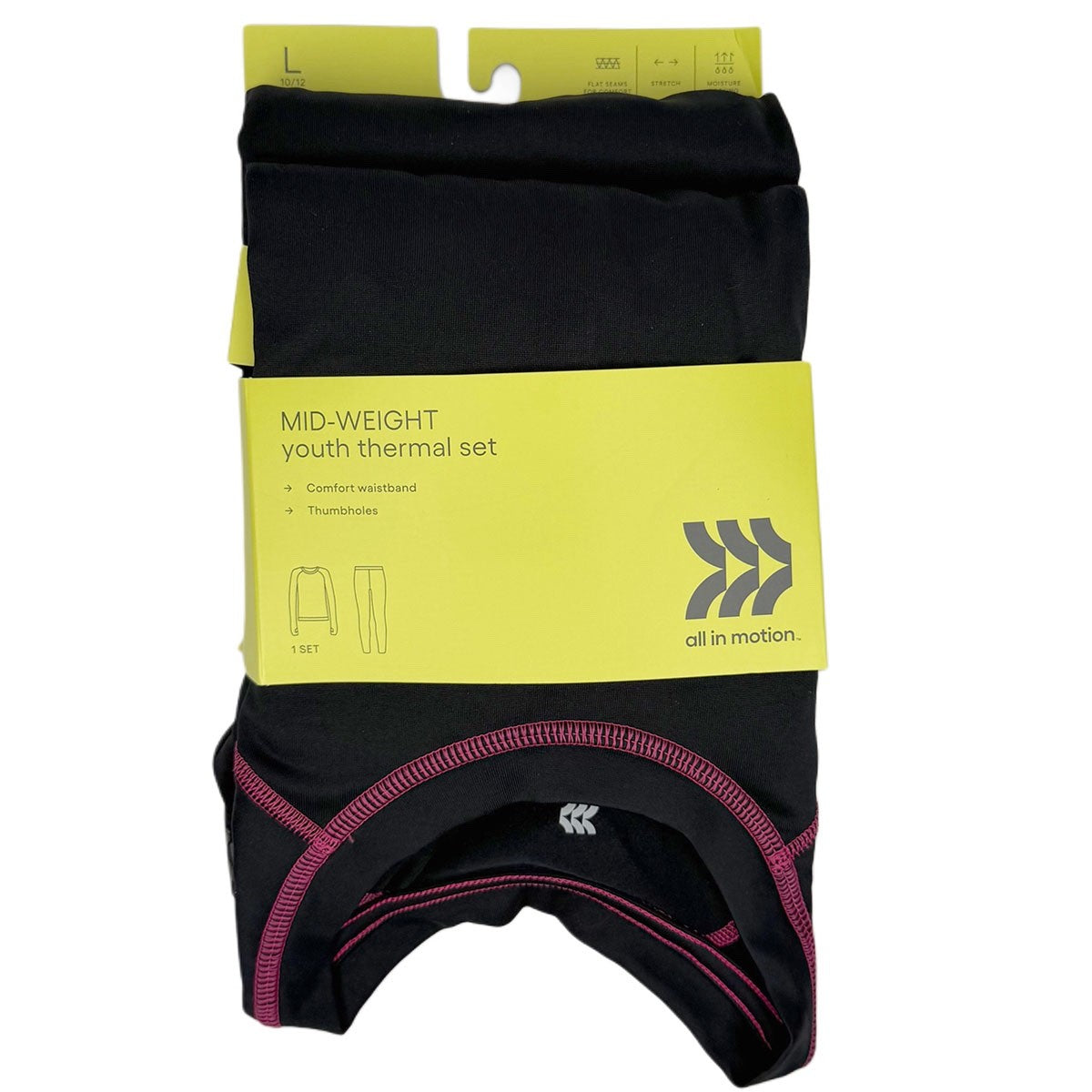 Girls' Thermal Underwear Set 2 Pack - All In Motion Mid Weight Large 10/12