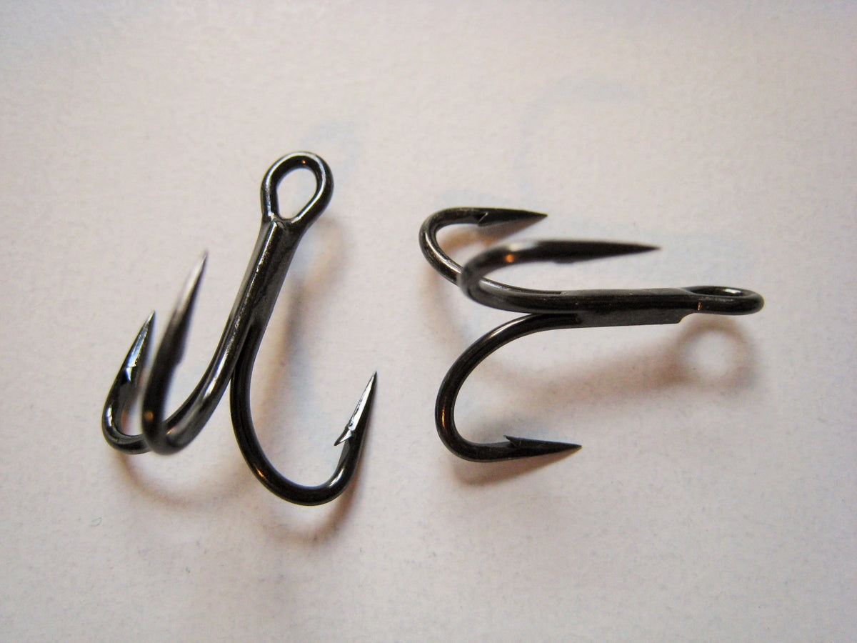 75-Pack Treble Fishing Hooks Size #4 - Strong Black Nickel, X-Short Shank
