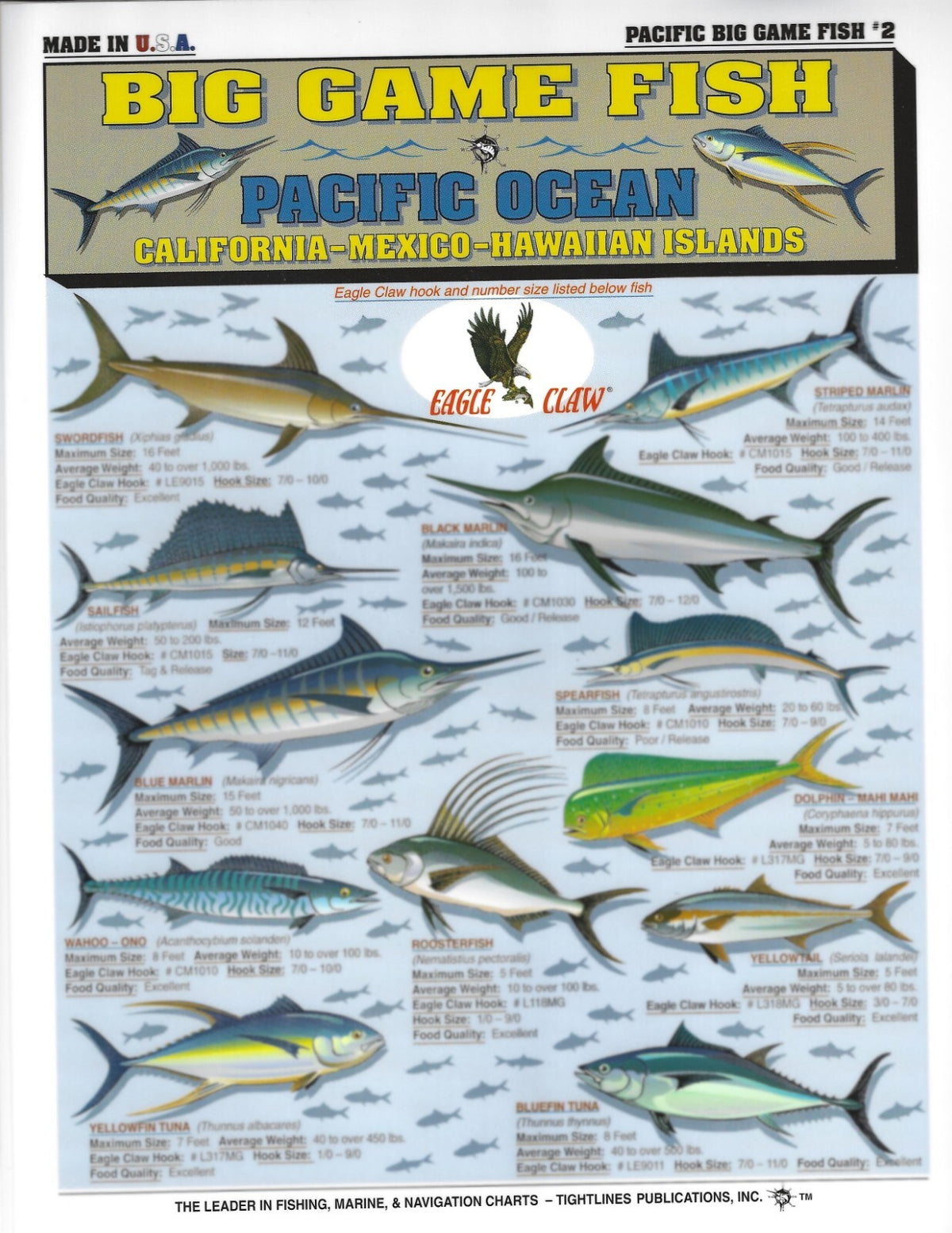 Saltwater Fish Identification Set Waterproof Quick Reference Guide for Anglers