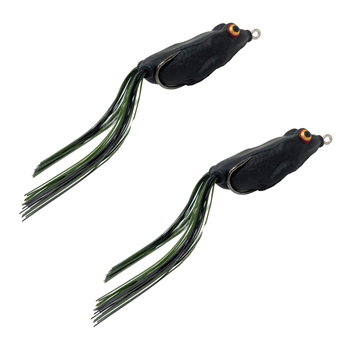 Topwater Bass Fishing Frogs 2.5 Inch 2 Pack - Weedless Hollow Body Lures