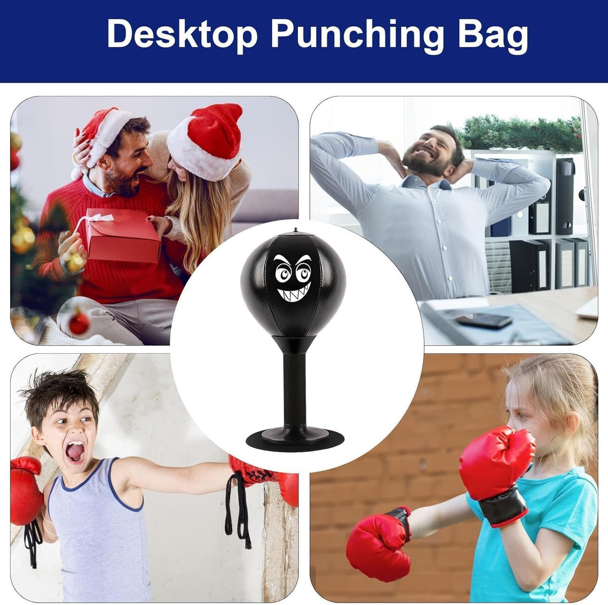 Desktop Punching Bag Stress Reliever with Suction Cup for Office & Home