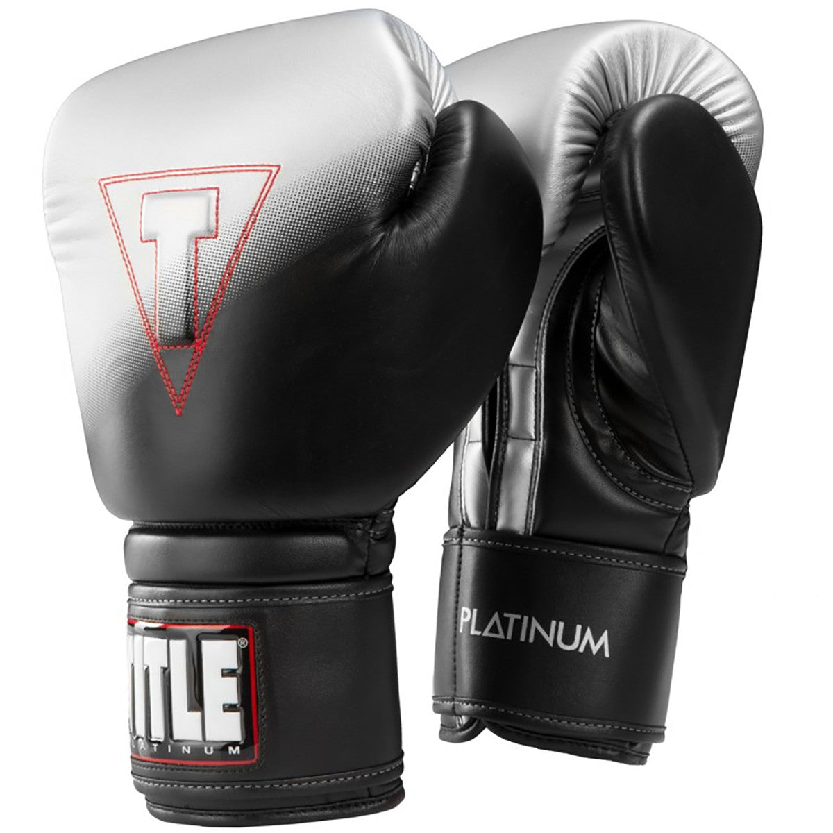Boxing Gloves Power Hook and Loop Bag Gloves - Black Silver 14oz-16oz-12oz