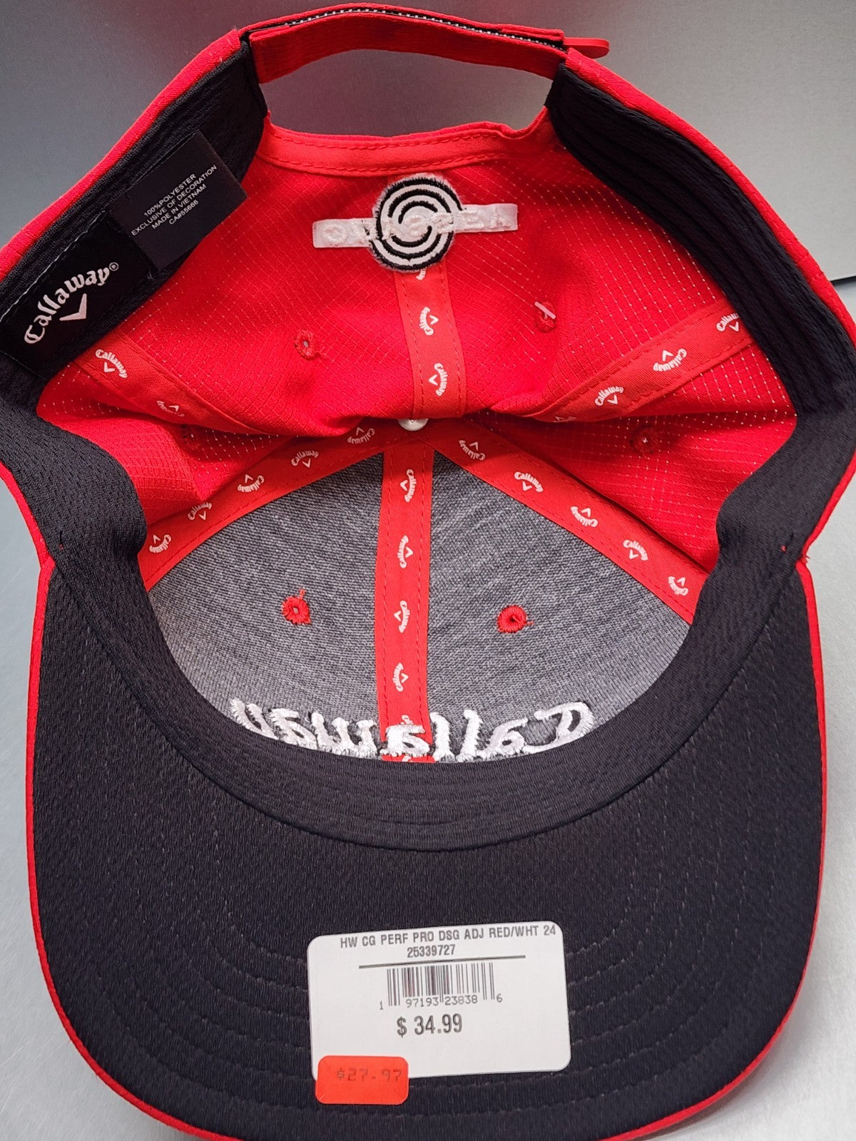 Adjustable Callaway Golf Hat Cap - Red Performance Pro Strapback