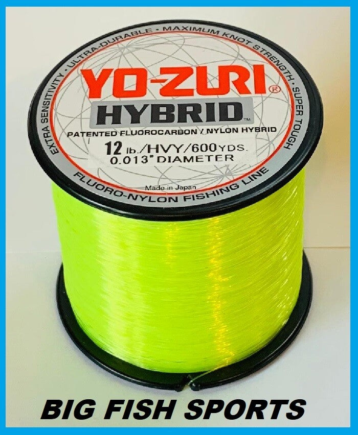 Hybrid Fluorocarbon Fishing Line 12lb 600yd High Visibility Yellow