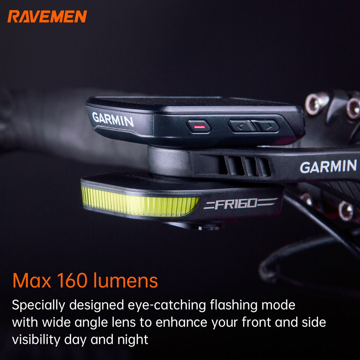 Bike Front Light with Flashing Mode - Waterproof USB Rechargeable 160 Lumens