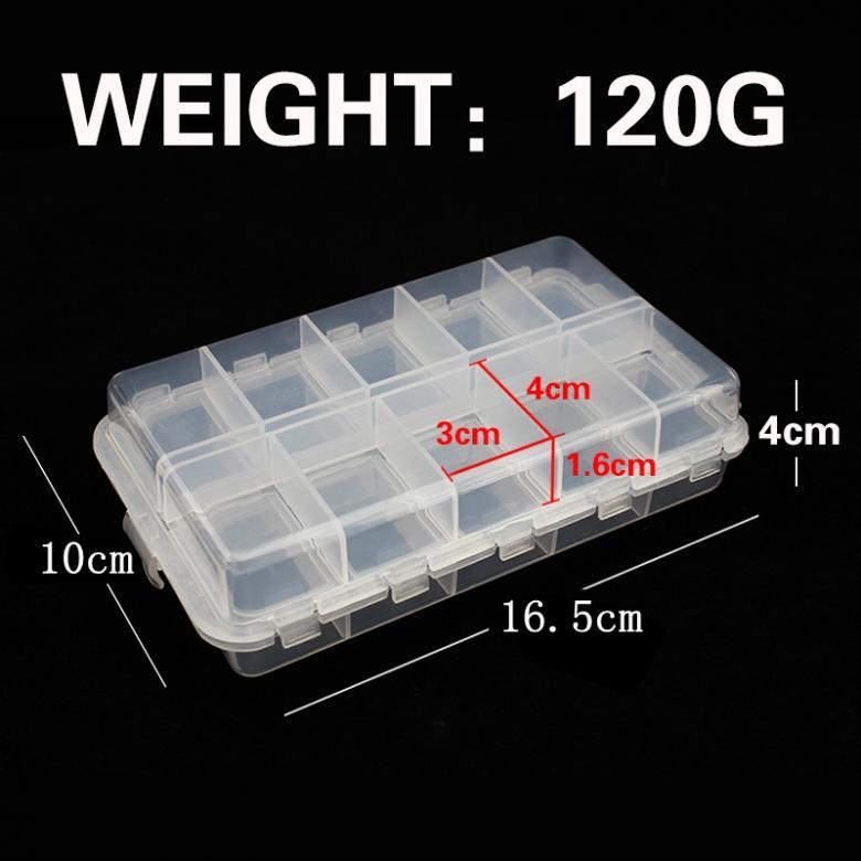 20-Compartment Transparent Fishing Tackle Box for Hooks Beads and Lures