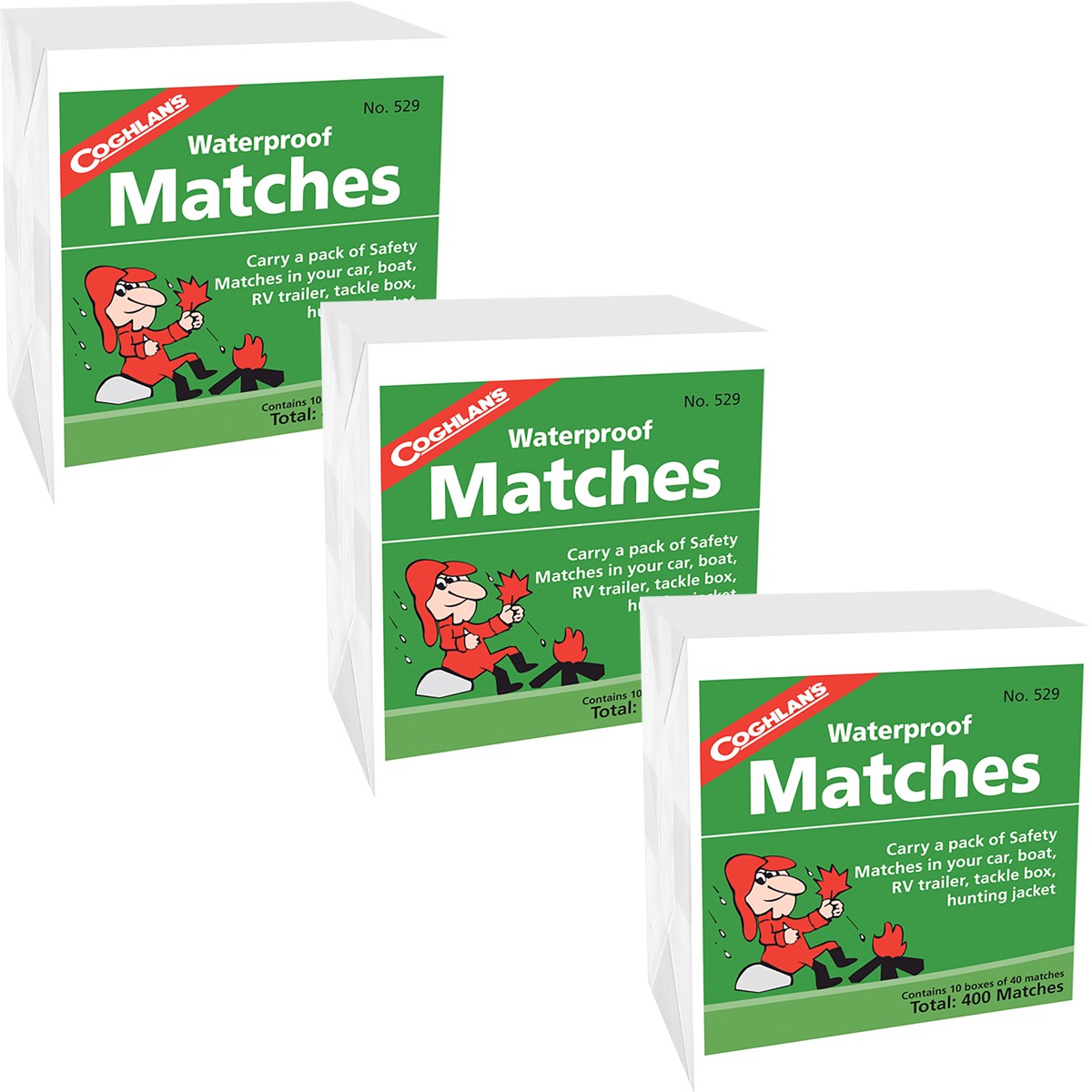 Waterproof Matches 30 Boxes - Safe Camping Fire Starter with Striker
