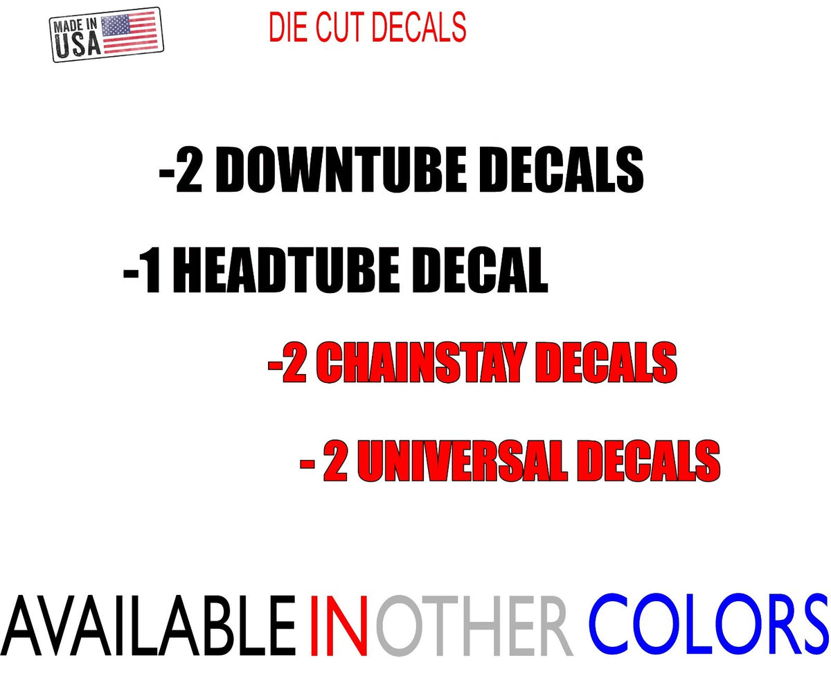 Bike Vinyl Sticker Set for MTB BMX Cycling Customization - 7 High-Quality Decals