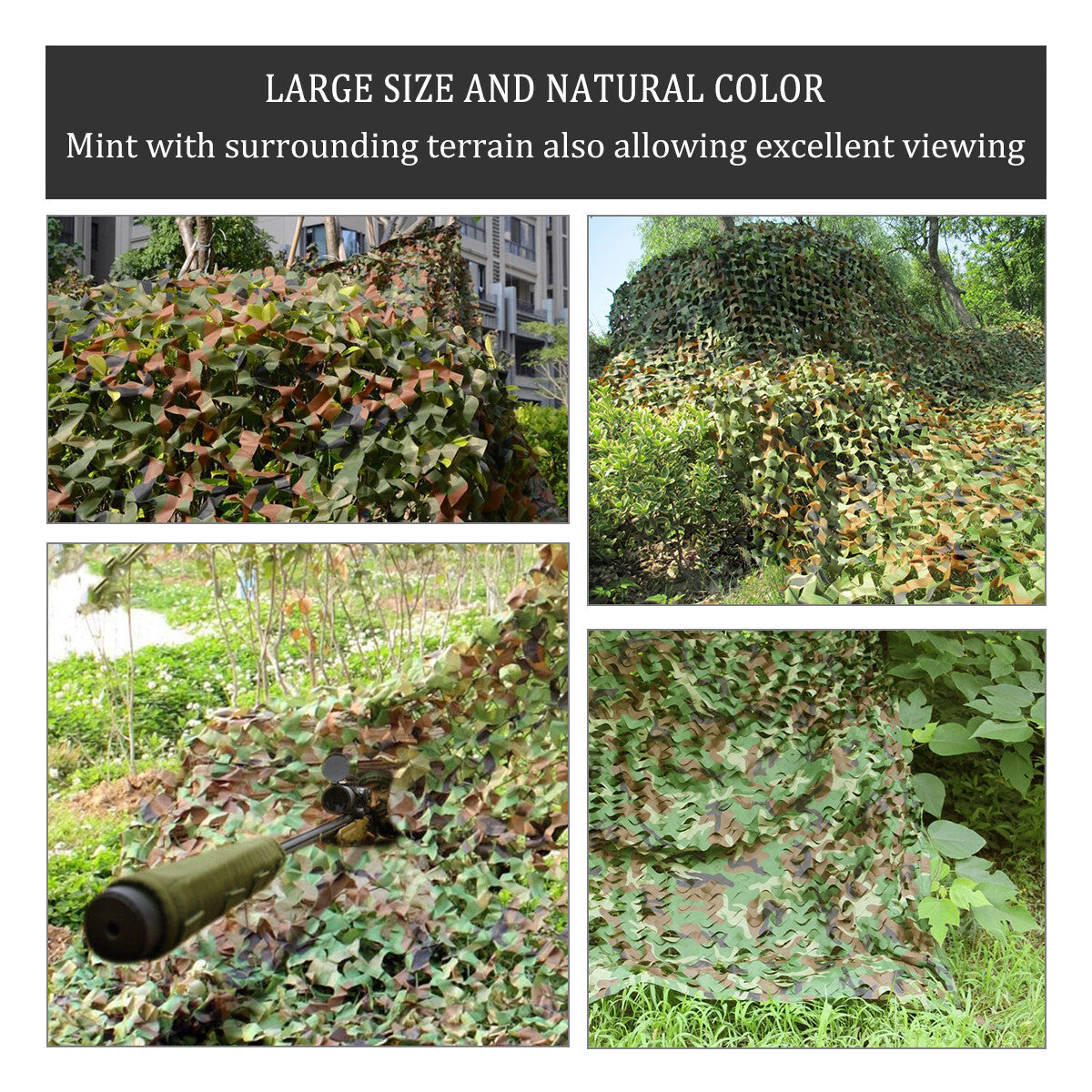 Woodland Camouflage Mesh Netting for Camping Hunting & Outdoor Decor