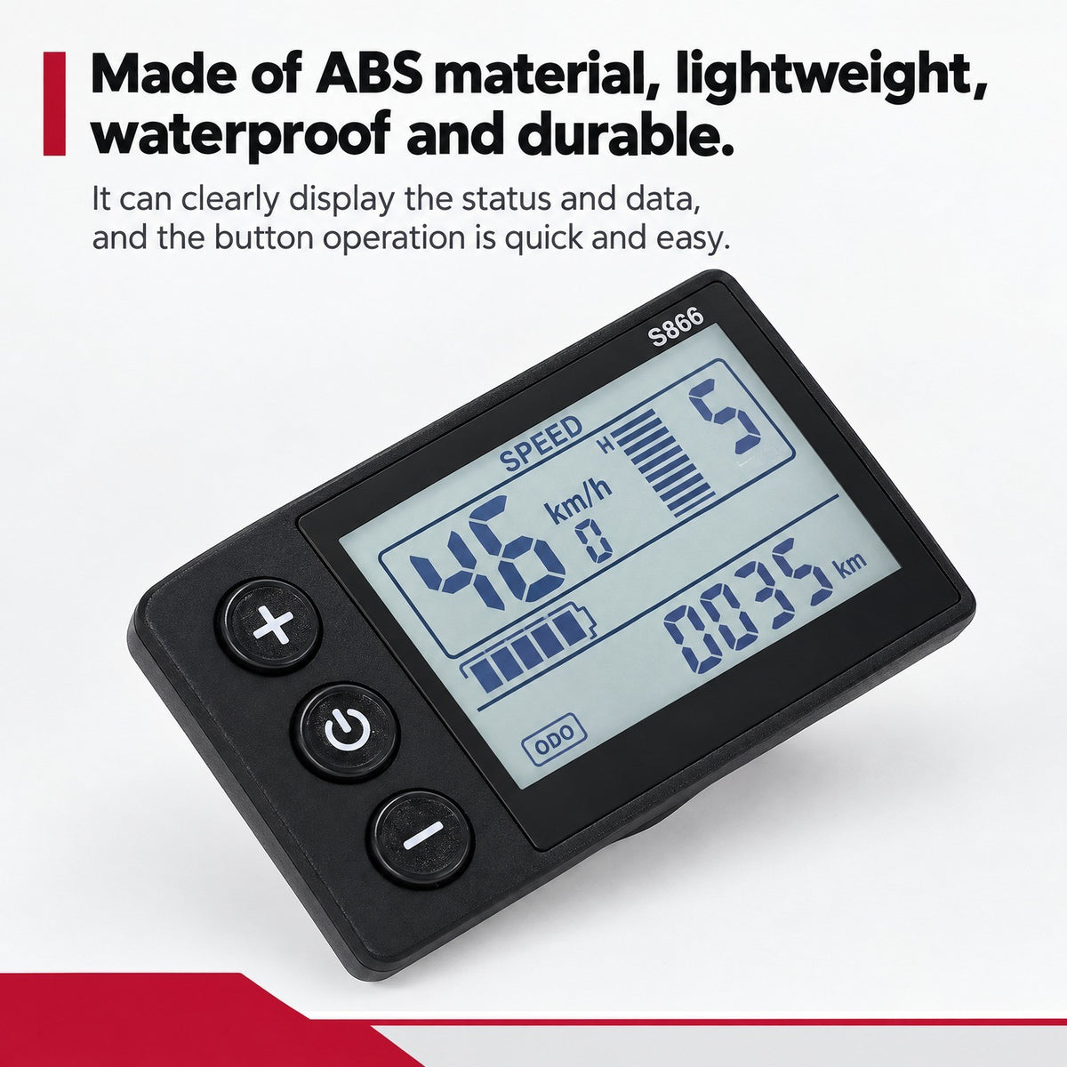 Electric Bike LCD Display 24V 36V 48V Waterproof Segment Screen for MTB & E-Bike