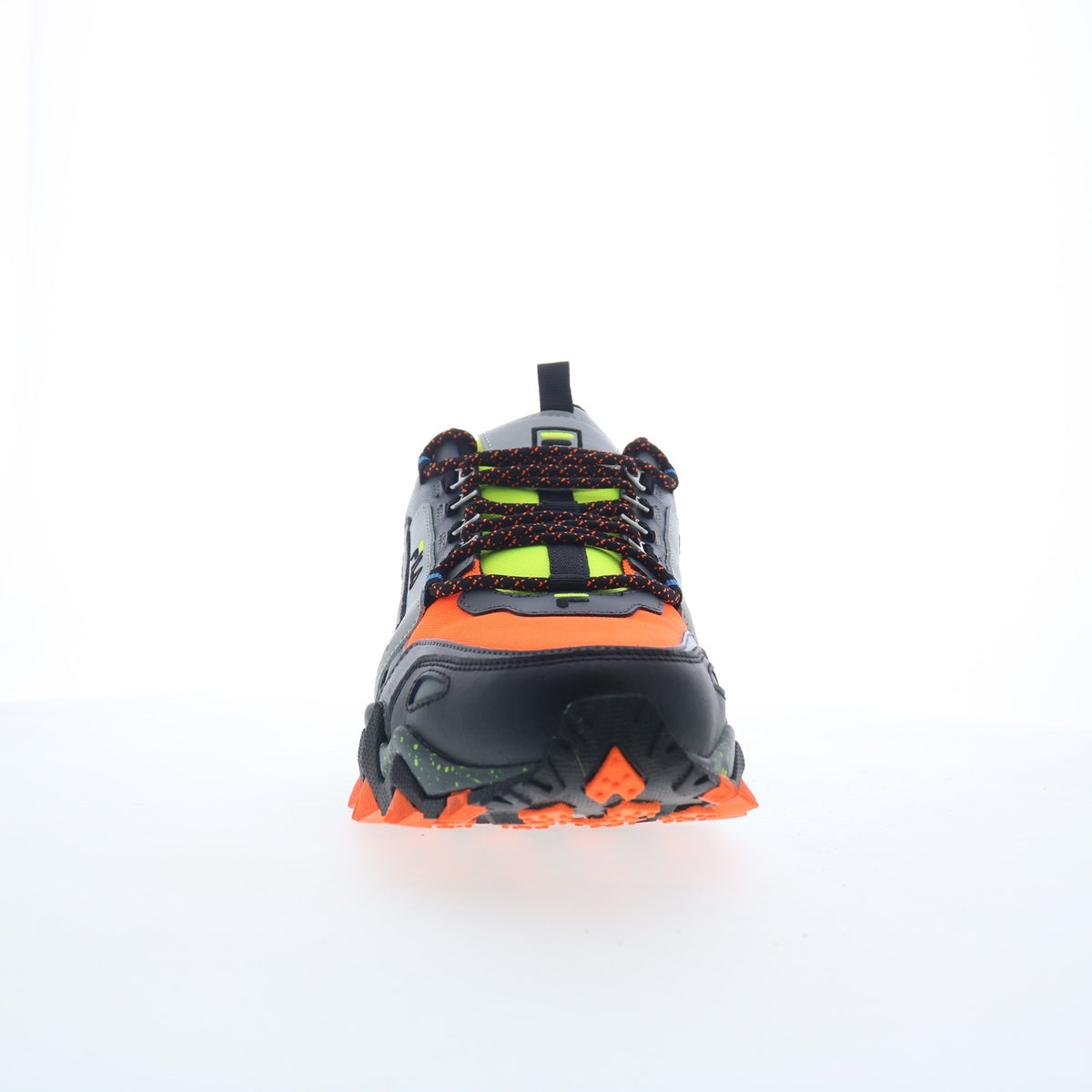 Men's Orange Leather Hiking Shoes - Trail Running Sneakers
