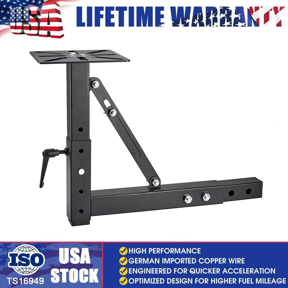 Heavy-Duty Hitch Mount Vise Plate Holder with Adjustable Height for 2-Inch Receivers