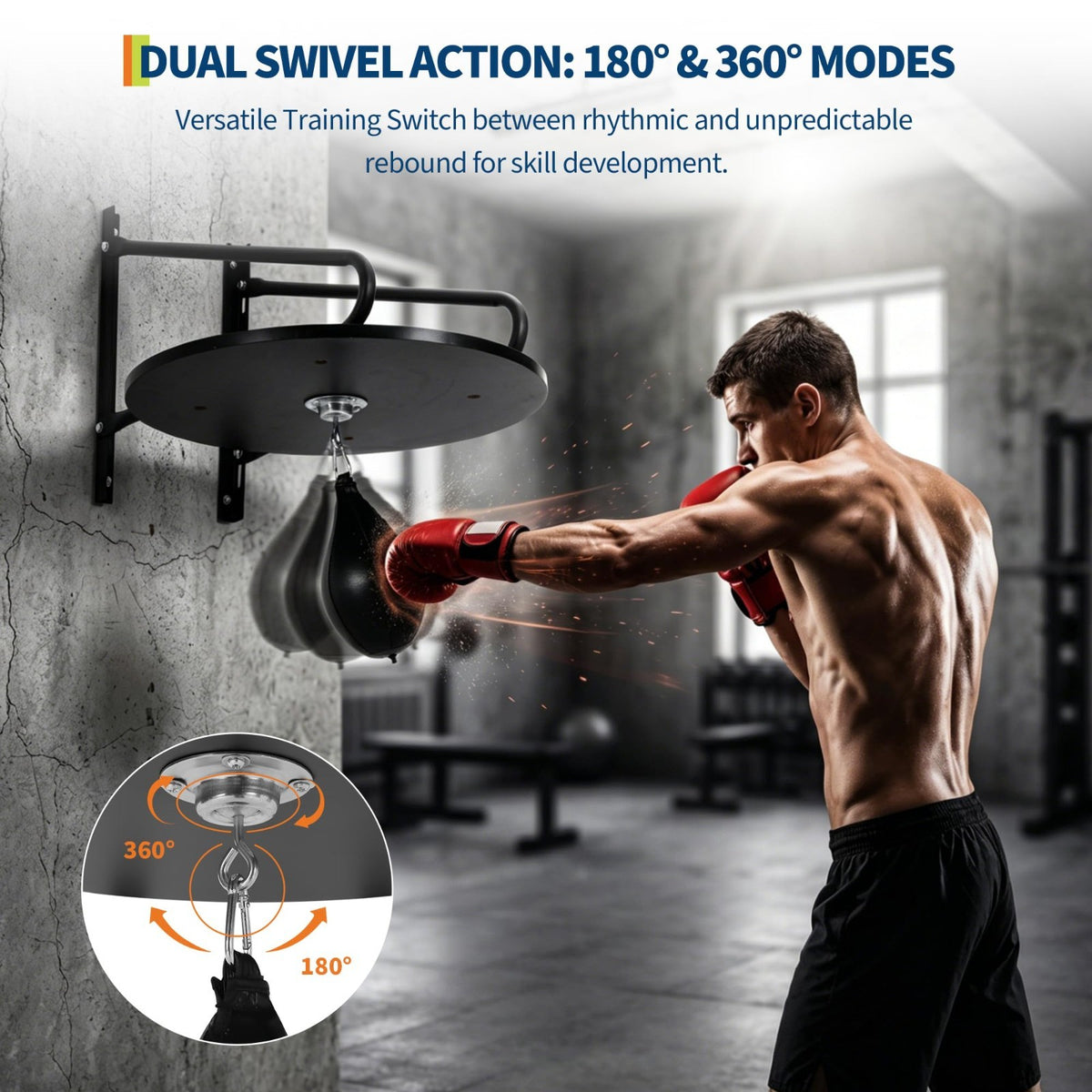 24 Inch Heavy Duty Wall Mount Speed Bag Platform Kit for Boxing Training
