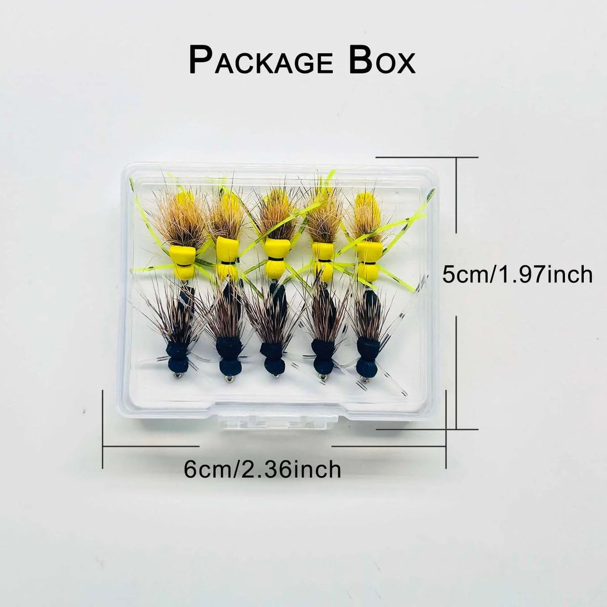 10 Pcs Fly Fishing Lures Dry Flies Mayfly Foam Body Topwater Baits for Trout Bass Salmon
