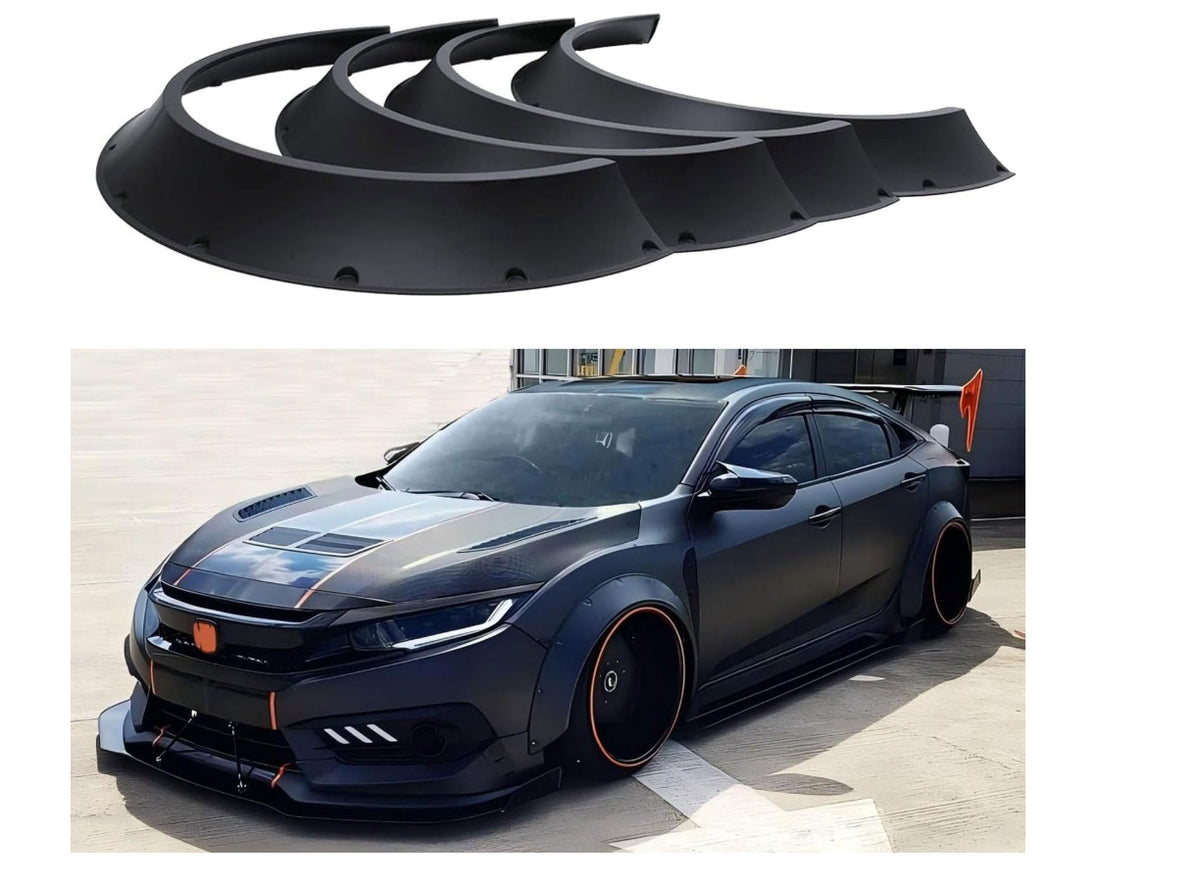 Universal 4PCS 4.5-inch Wide Car Fender Flares for SUVs and Trucks
