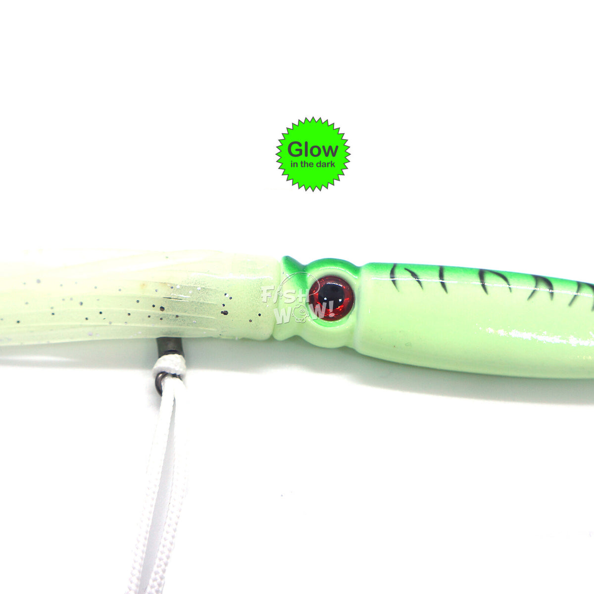 Saltwater 3D Swim Squid Jig with Glow in the Dark 100g Fishing Lure
