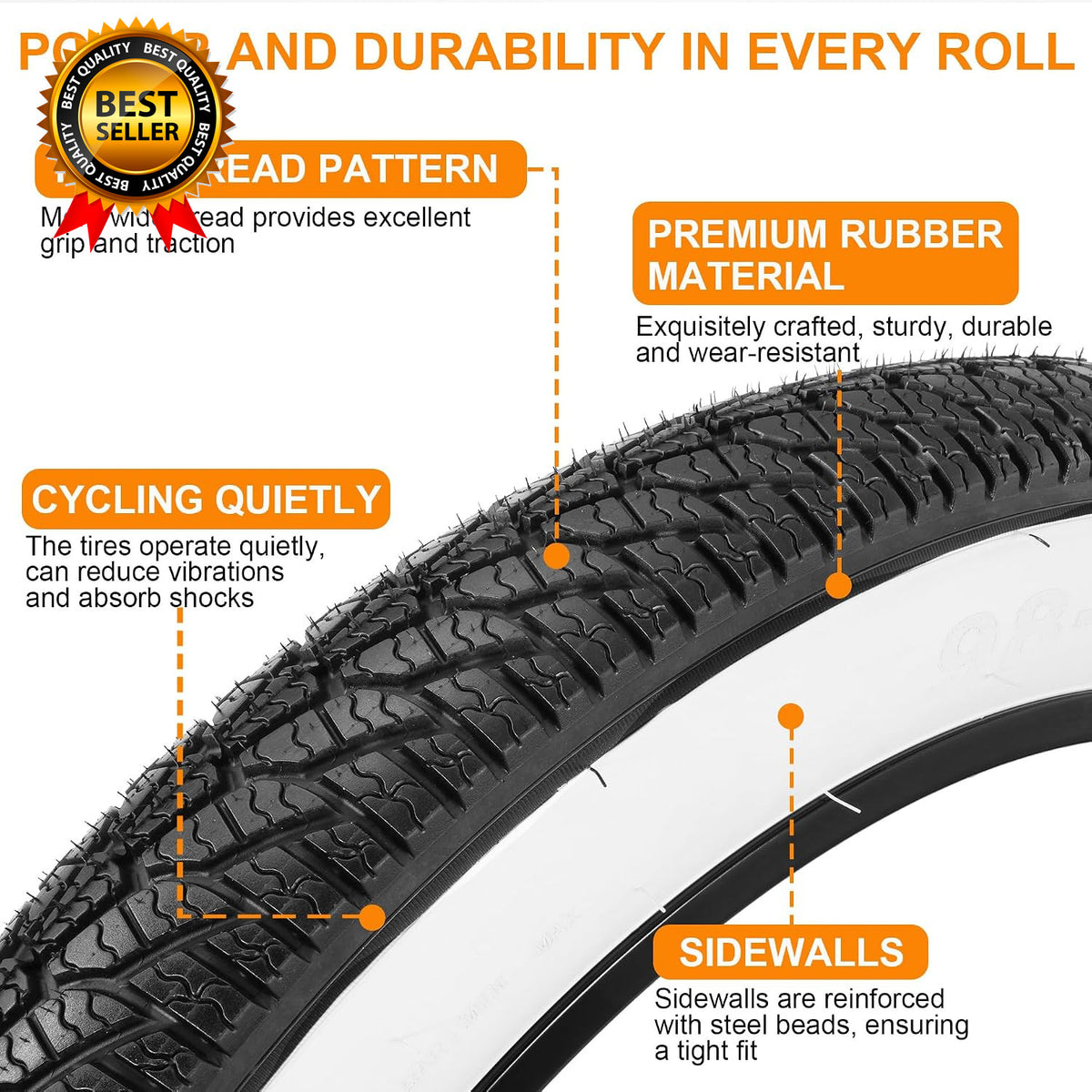 26X4.0 Fat Bike Tire and Tube Set - Foldable Mountain & E-Bike Tire